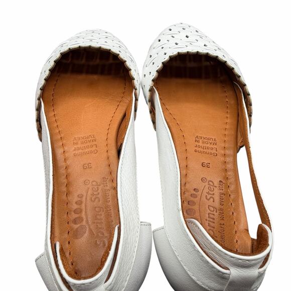Spring Step Delorse White Leather d’Orsay Flats EU 39 US 8.5-9 Slingback - Picture 13 of 13